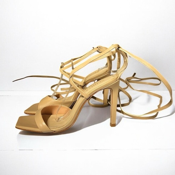 🌻NEW W/Tag Schutz Bryce Nude Nappa Leather Lace-Up Strappy Heel Sandal Size 7.5 - Picture 10 of 14